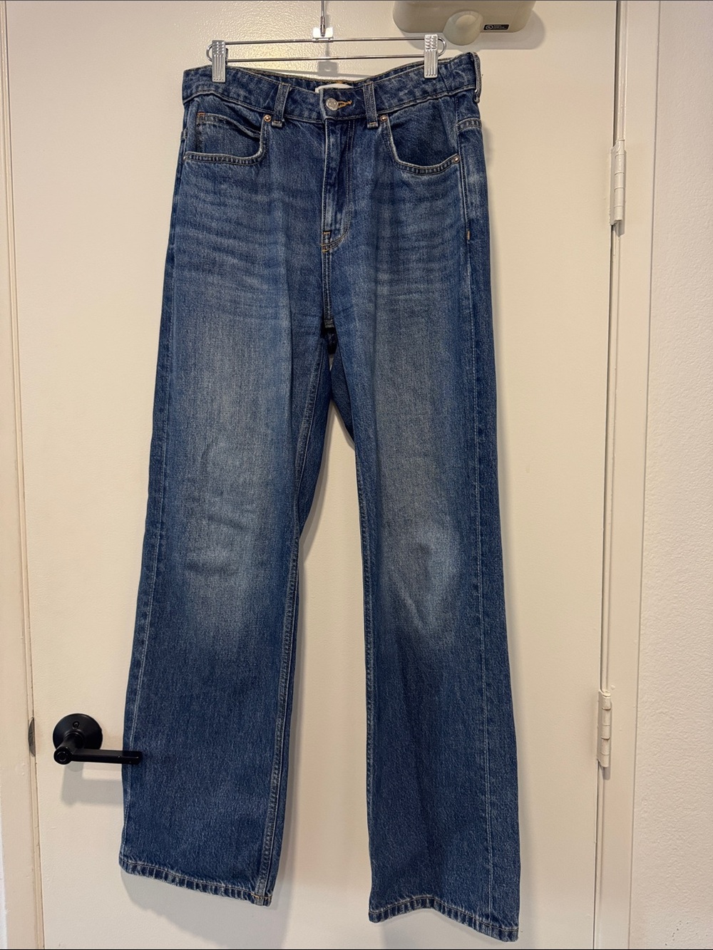 Zara Classic Wide-Leg Blue Denim Jeans